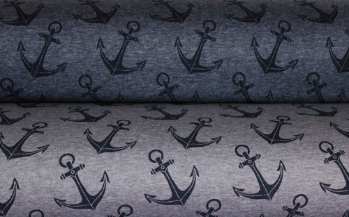 Alpenfleece/-sweat Anker grau meliert (10 cm)